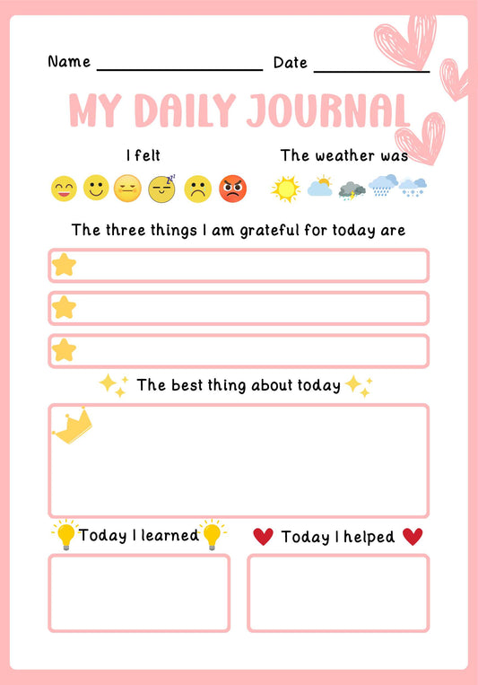 Kids Daily Planner- Pink