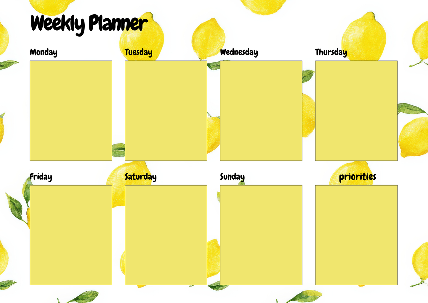 Weekly Planner- Lemon Design