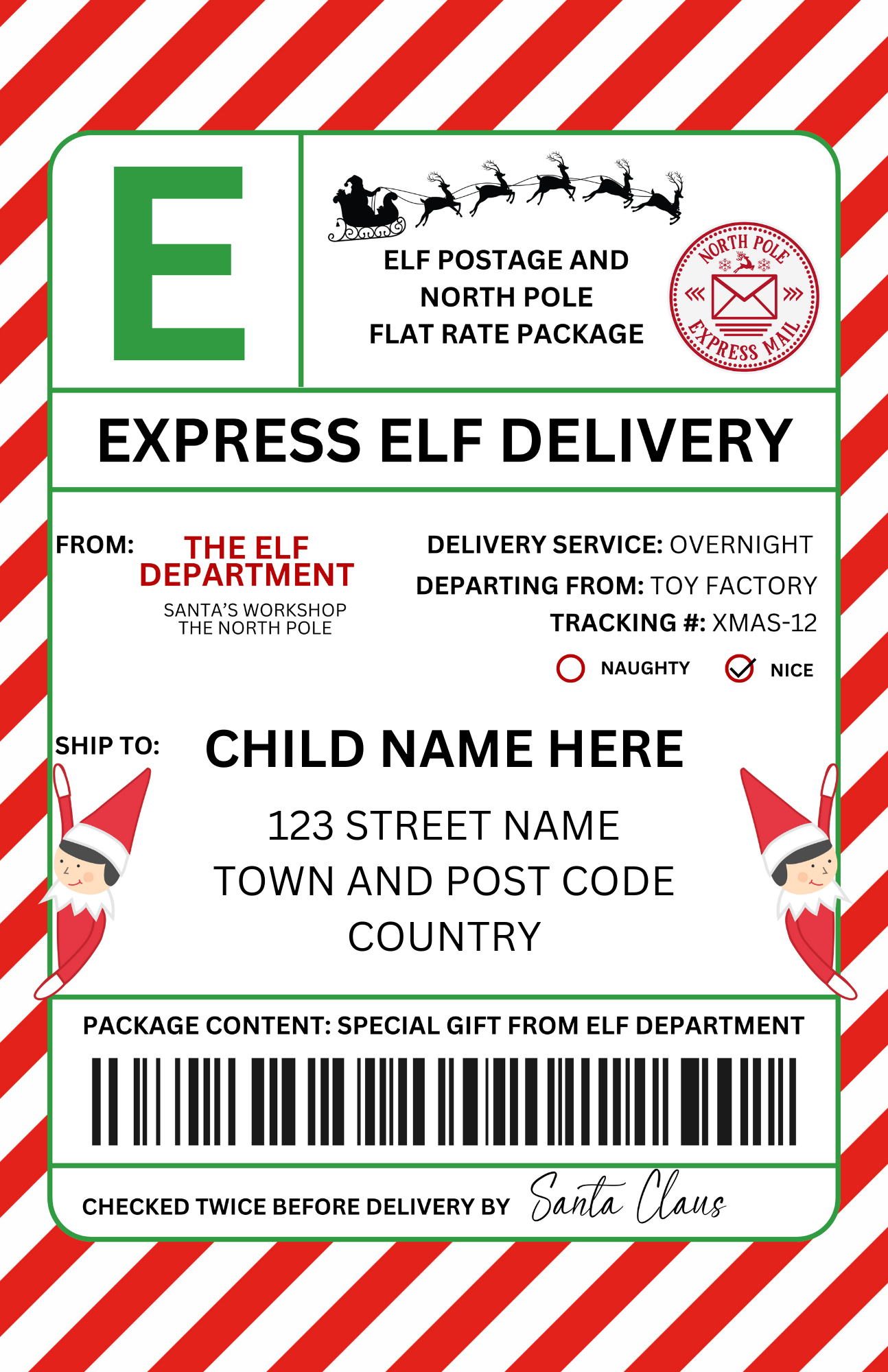 Christmas Express Elf Delivery Sticker