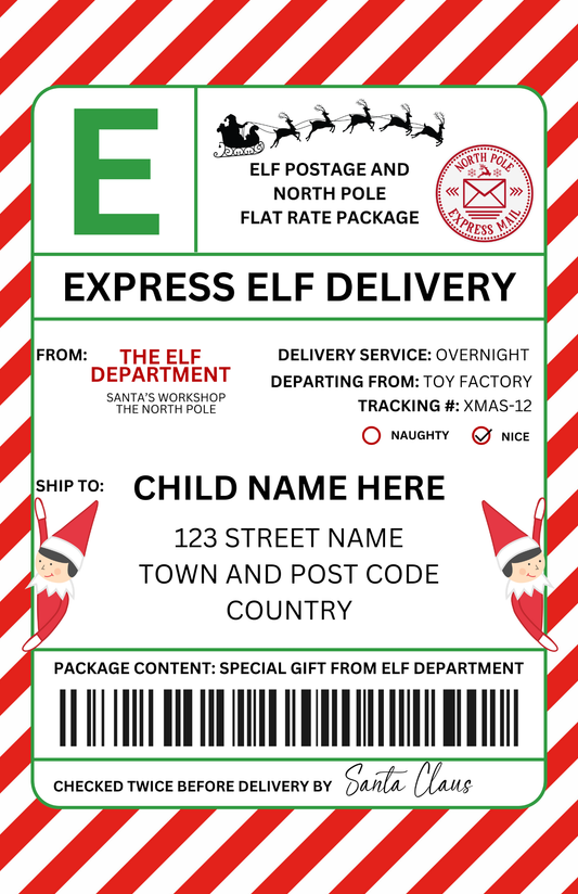 Christmas Express Elf Delivery Sticker