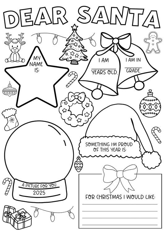 Dear Santa- Fill your own letter
