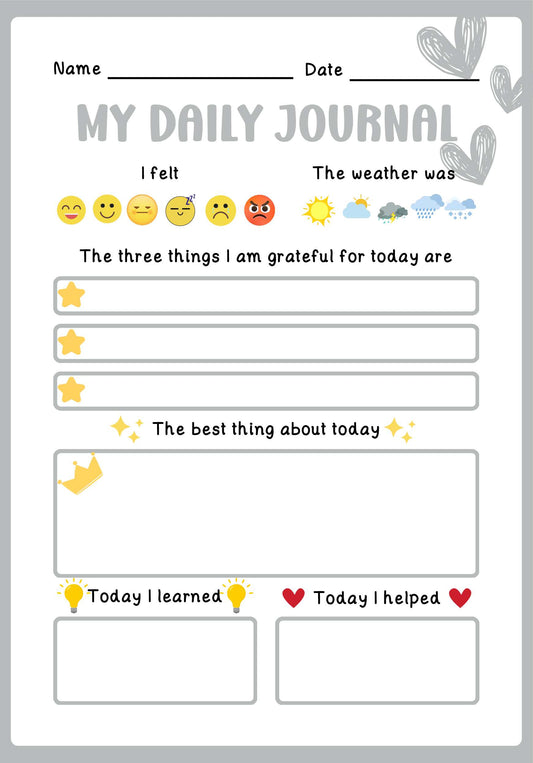 Kids Daily Planner- Grey