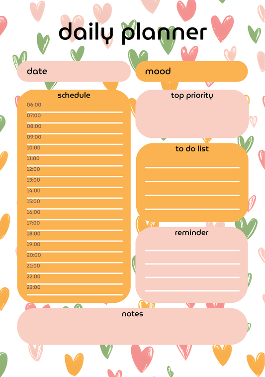 Daily Planner- Heart Design