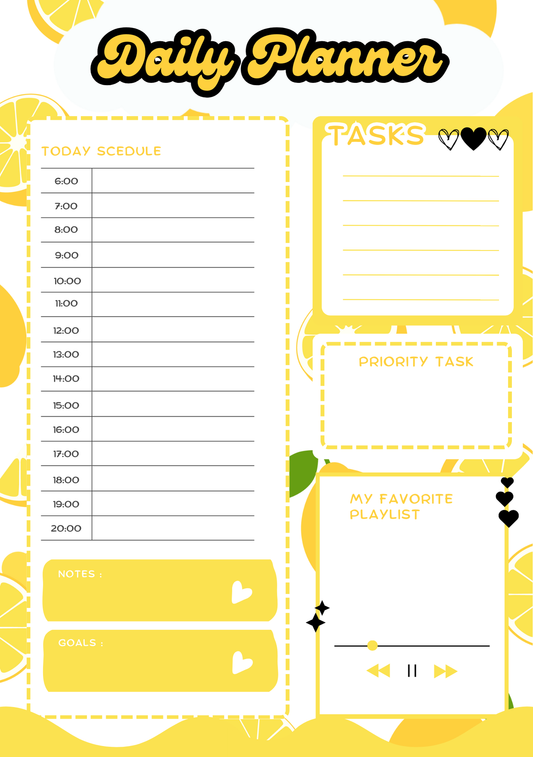 Daily Planner- Lemon Design