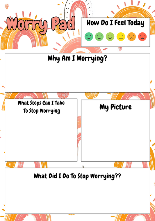 Worry Pad- Rainbow Design