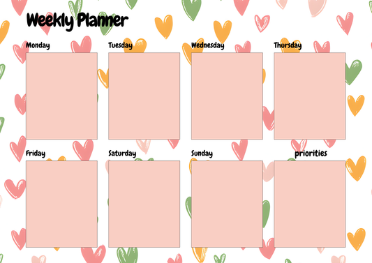 Weekly Planner- Love Heart Design