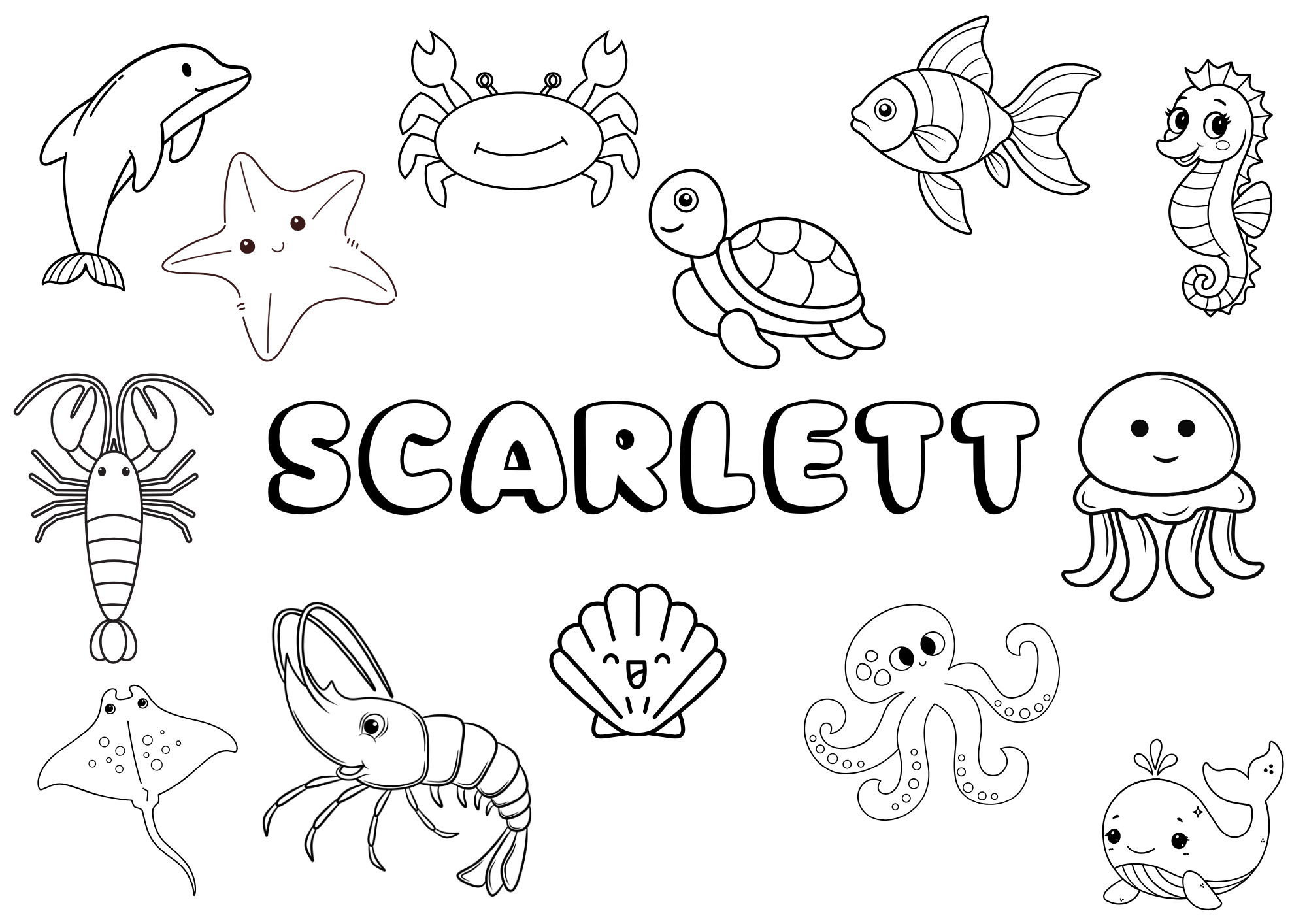 Children's Personalised Colouring Pages