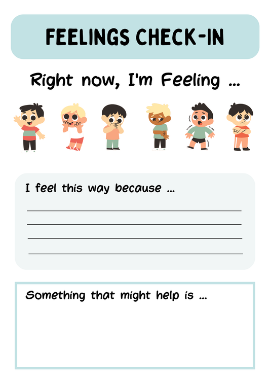 Children's Feeling Check In- Blue
