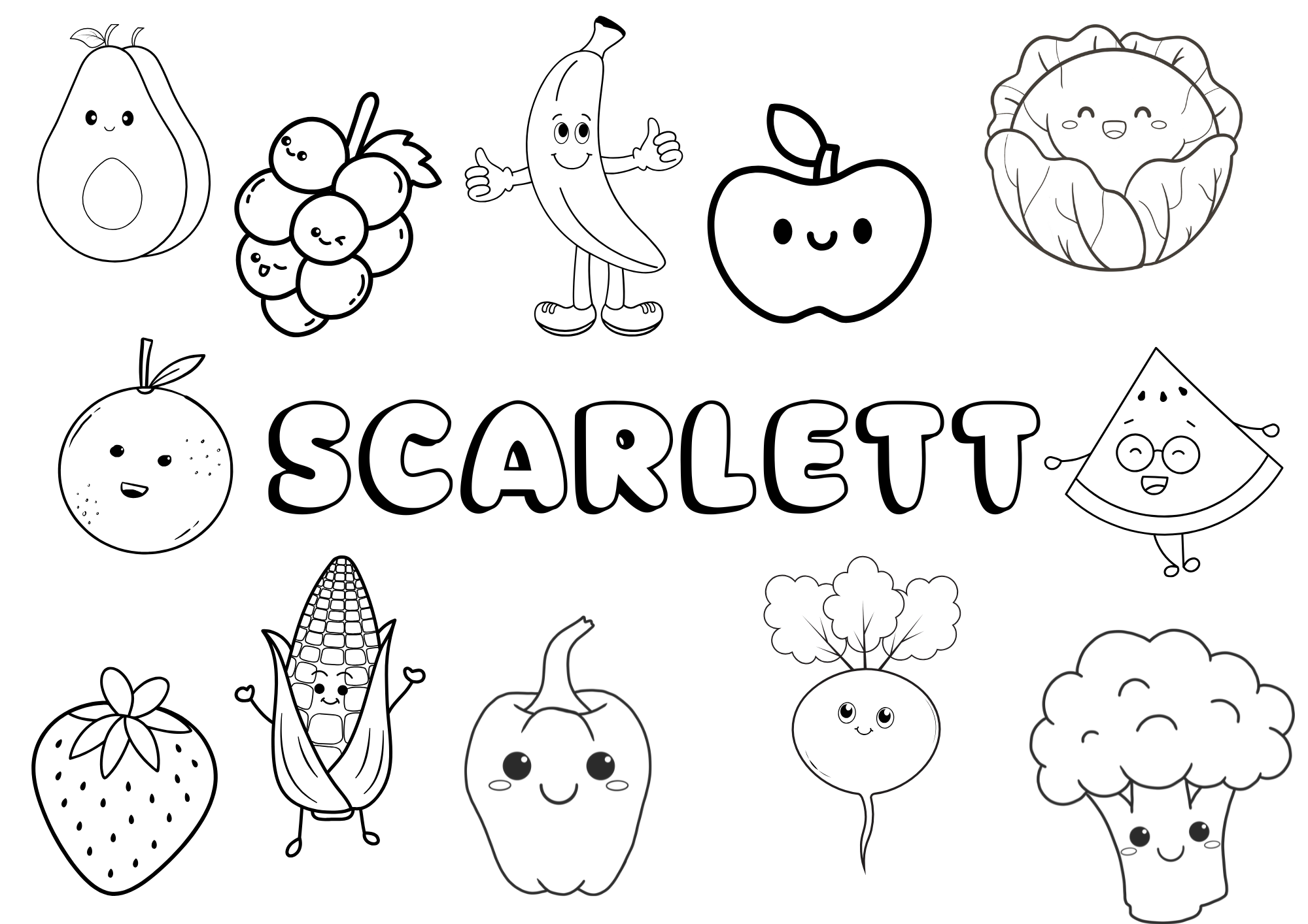 Children's Personalised Colouring Pages