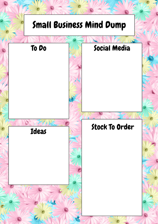Small Business Mind Dump- Pastel Flowers