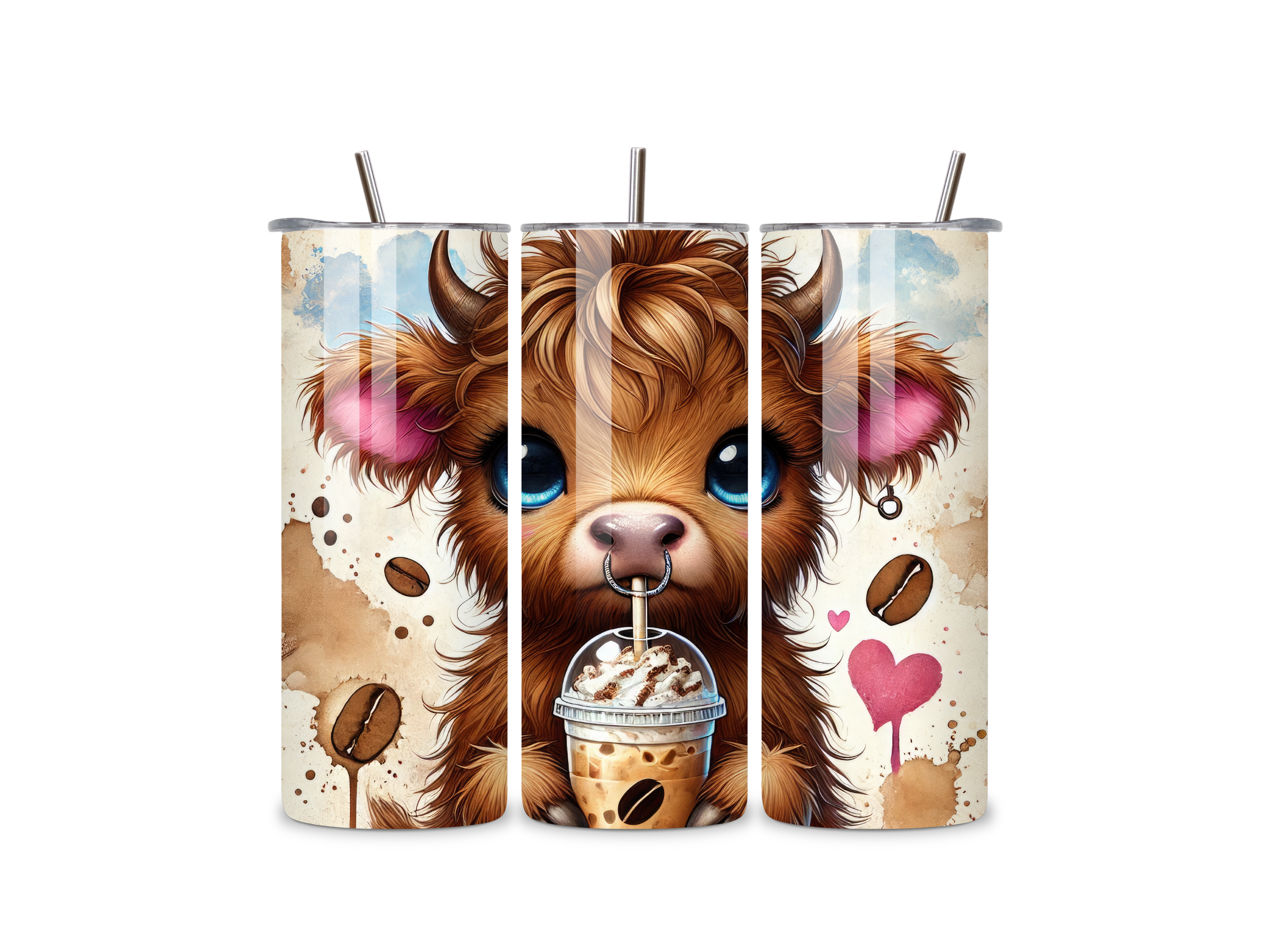 Highland Cow Iced Coffee Tumbler