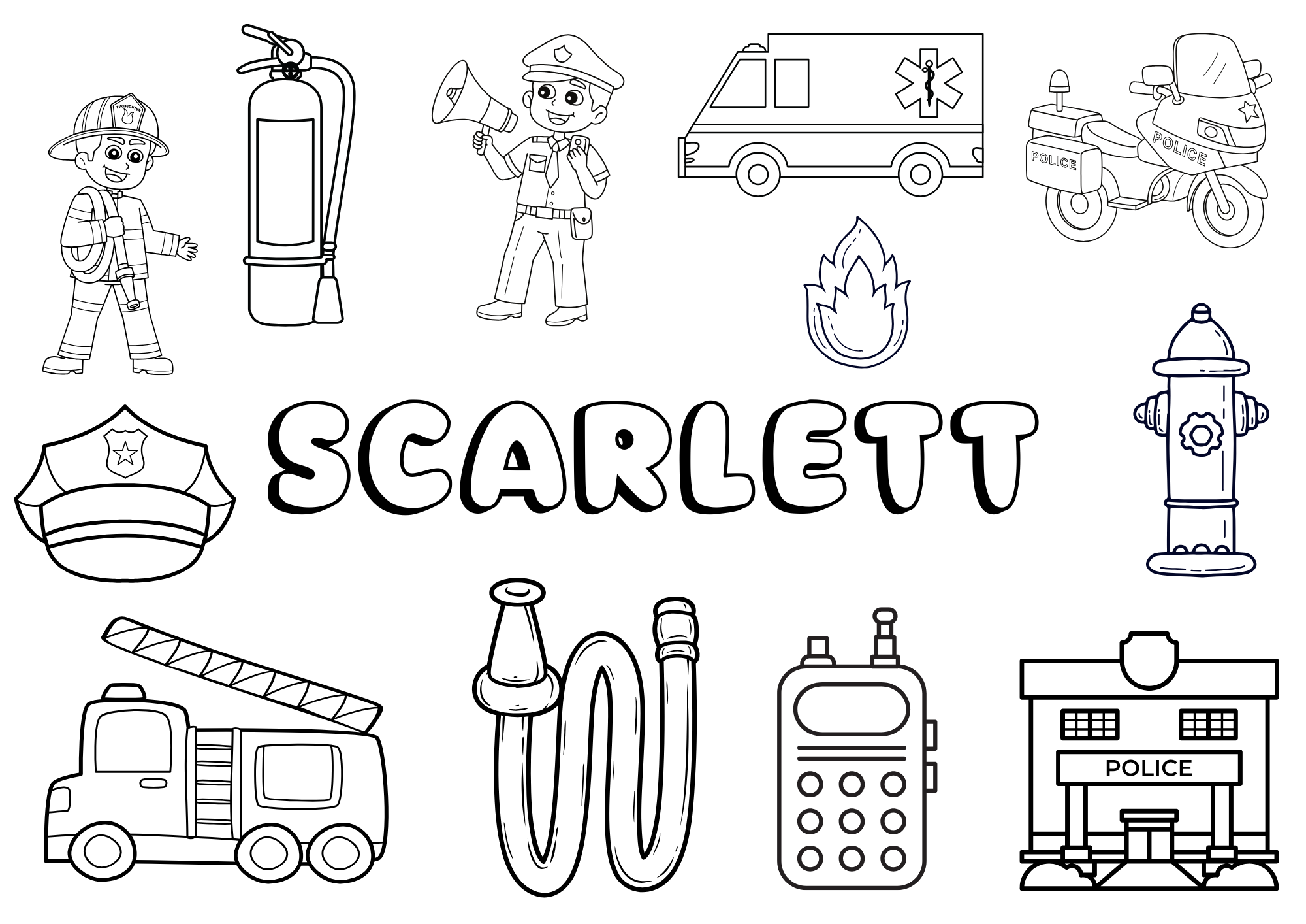 Children's Personalised Colouring Pages