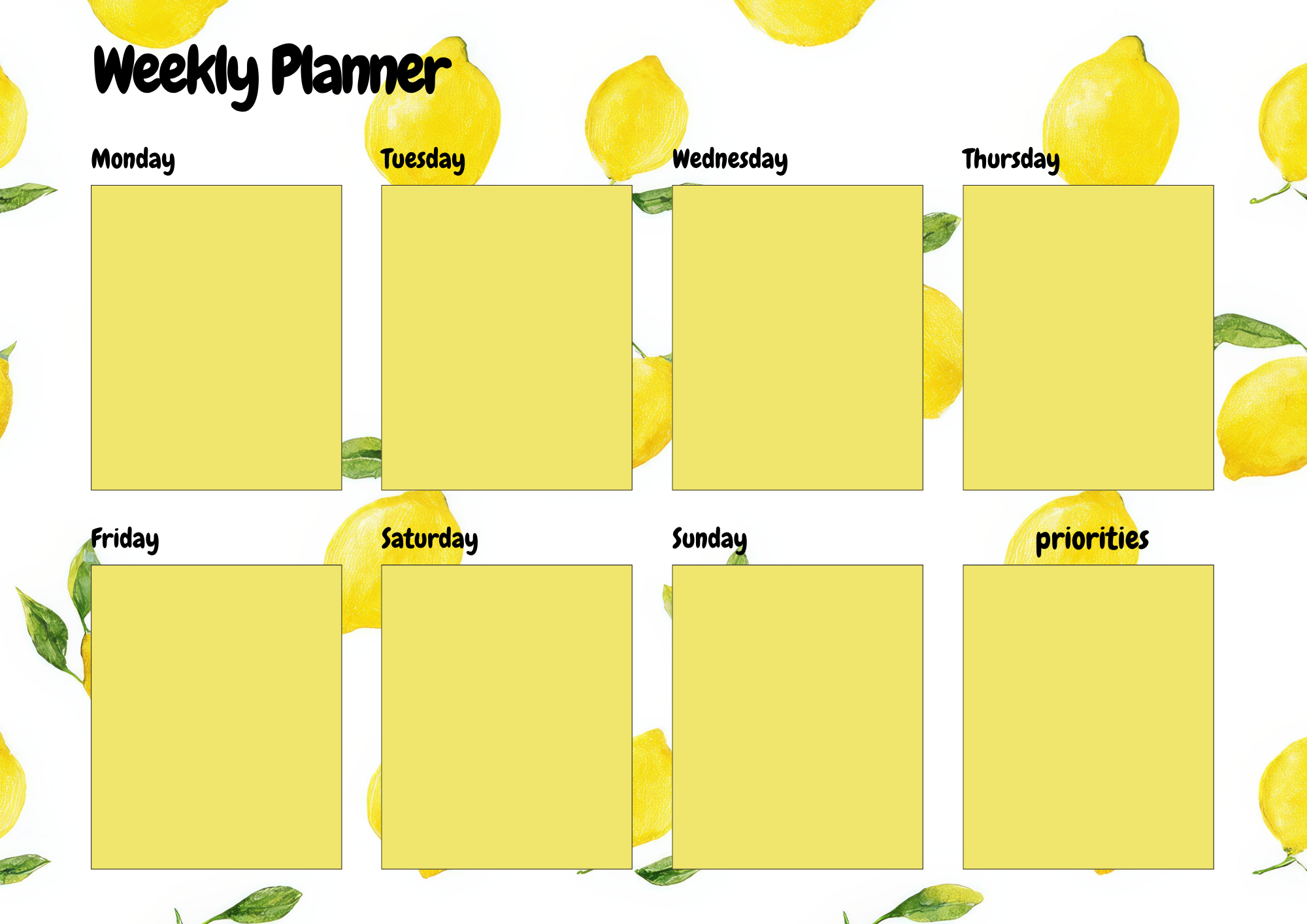 Weekly Planner- Lemon Design