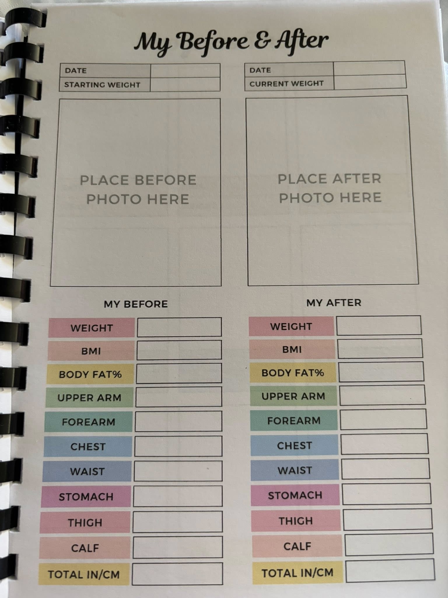 Weight Loss Tracker Journal- Stripes