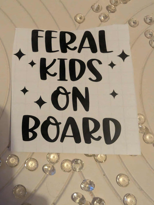 Feral Kids On Board Stickers
